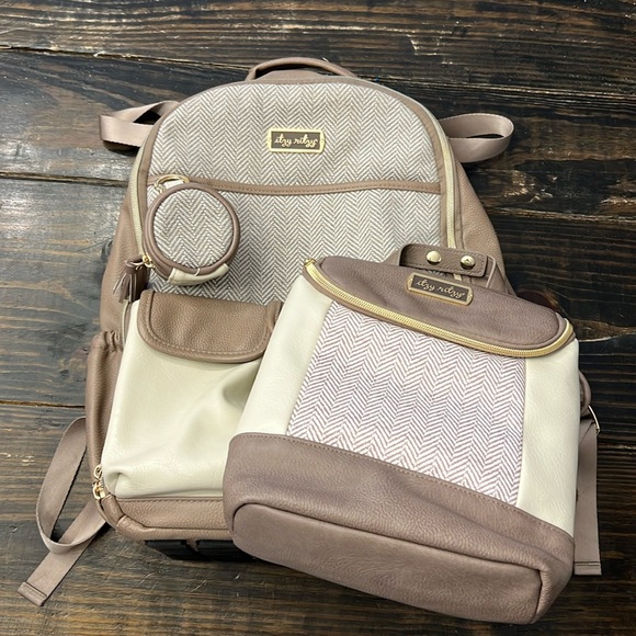 Itzy Ritzy Handbags - Itzy Ritzy Vanilla Latte Diaper Bag Backpack